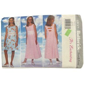 Y2K Butterick 4837 Sewing Pattern 12-14 Girls Sleeveless Dress Vintage UNCUT